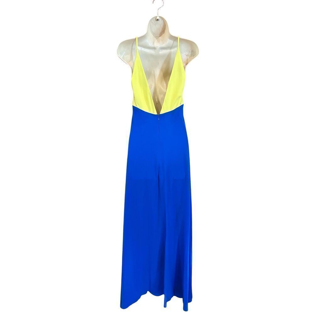 Le Superbe Duality V-Neck Maxi Slip Dress in Vibrant Blue & Yellow NWT Size 0 - Picture 5 of 8